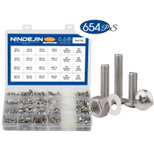 Stainless Steel M3 M4 M5 M6 Phillips Mushroom Head Machine Screw Sets Nut and Bolt Washer Assortment Kit